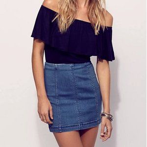 Free People Modern Femme Denim Mini Skirt